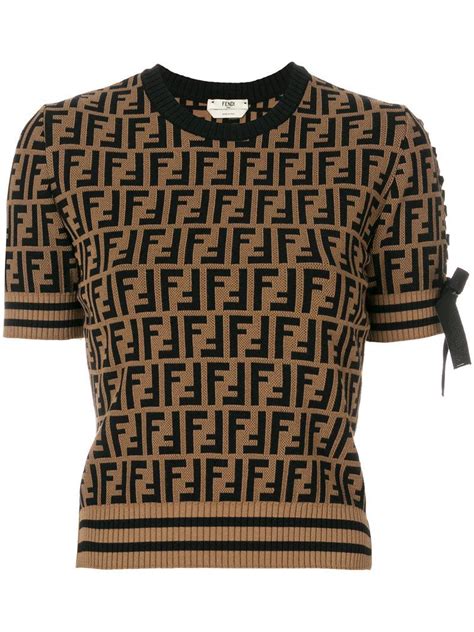 fendi logo sweater short sleeve|Fendi ready to wear sweatshirt.